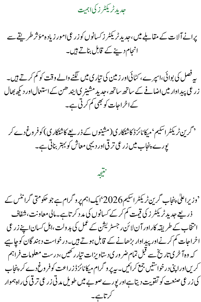 CM Punjab Green Tractor Scheme 2026